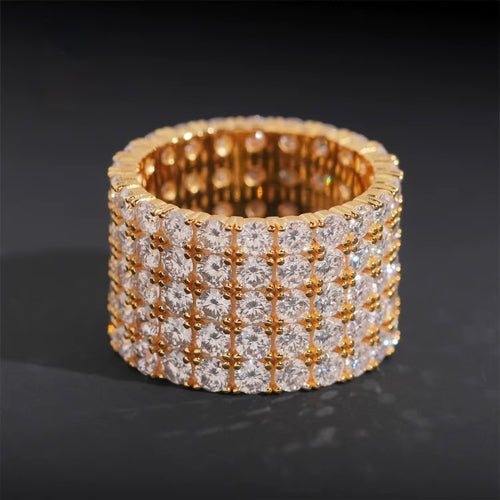 5 Row Tennis Ring — Moissanite, 925 Silver