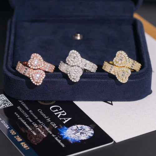 Hearts Ring — Moissanite, 925 Silver