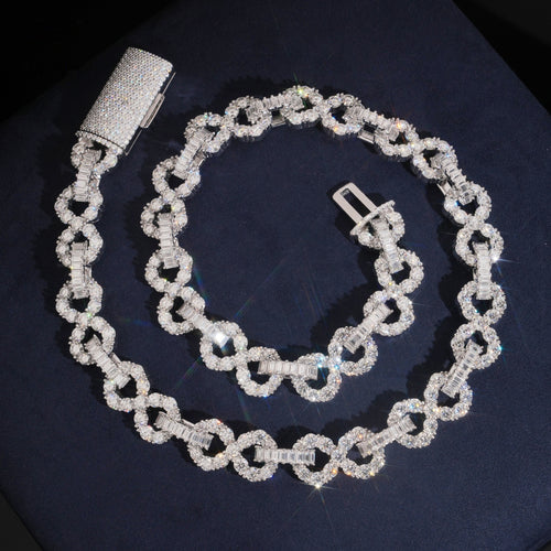 Infinity Link Baguette Chain — Moissanite, 925 Silver