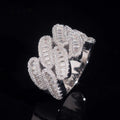 Baguette Cuban Wrap Ring — Moissanite, 925 Silver