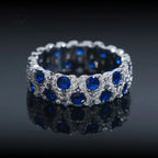 Vivid Blue Eternity Band — Moissanite, 925 Silver