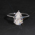 Pear Cut 8×12mm Engagement Ring — Moissanite, 925 Silver