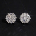Flower Cluster Stud Earrings — Moissanite, 925 Silver