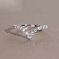 V-Shape Marquise Contour Band — Moissanite, 925 Silver