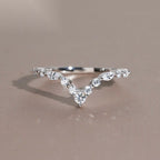 V-Shape Marquise Contour Band — Moissanite, 925 Silver