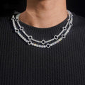 Black Agate Clover Tennis Chain — Moissanite, 925 Silver
