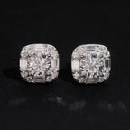 Cluster Baguette Stud Earrings — Moissanite, 925 Silver