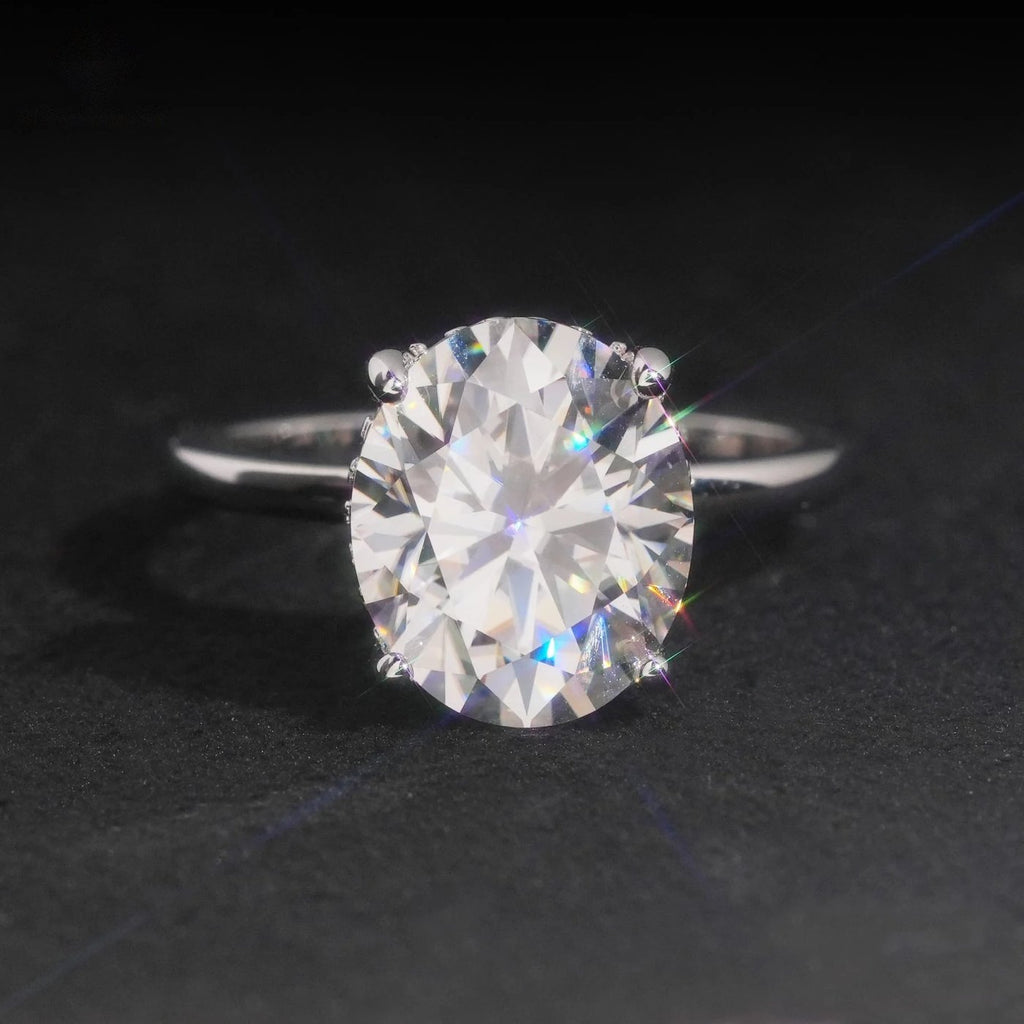 Oval Cut 10×12mm Engagement Ring — Moissanite, 925 Silver