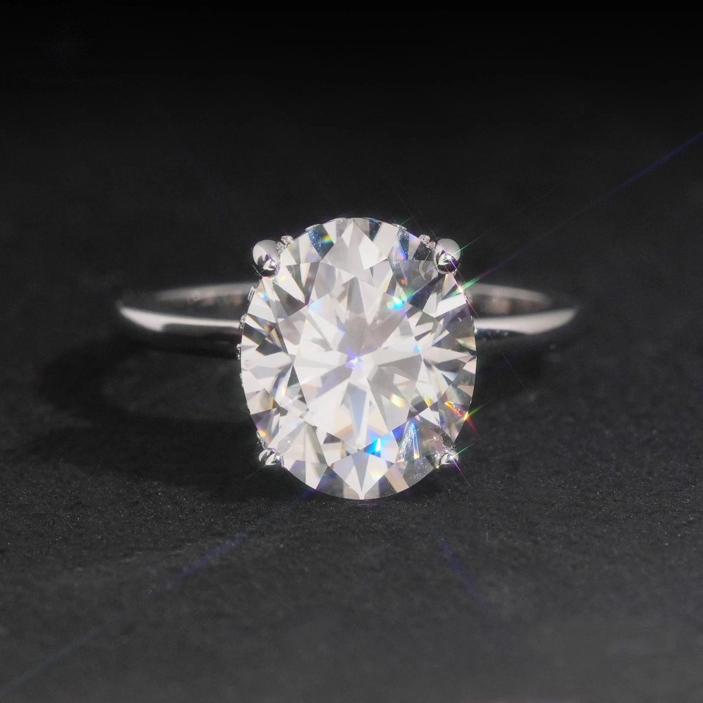 Oval Cut 10×12mm Engagement Ring — Moissanite, 925 Silver