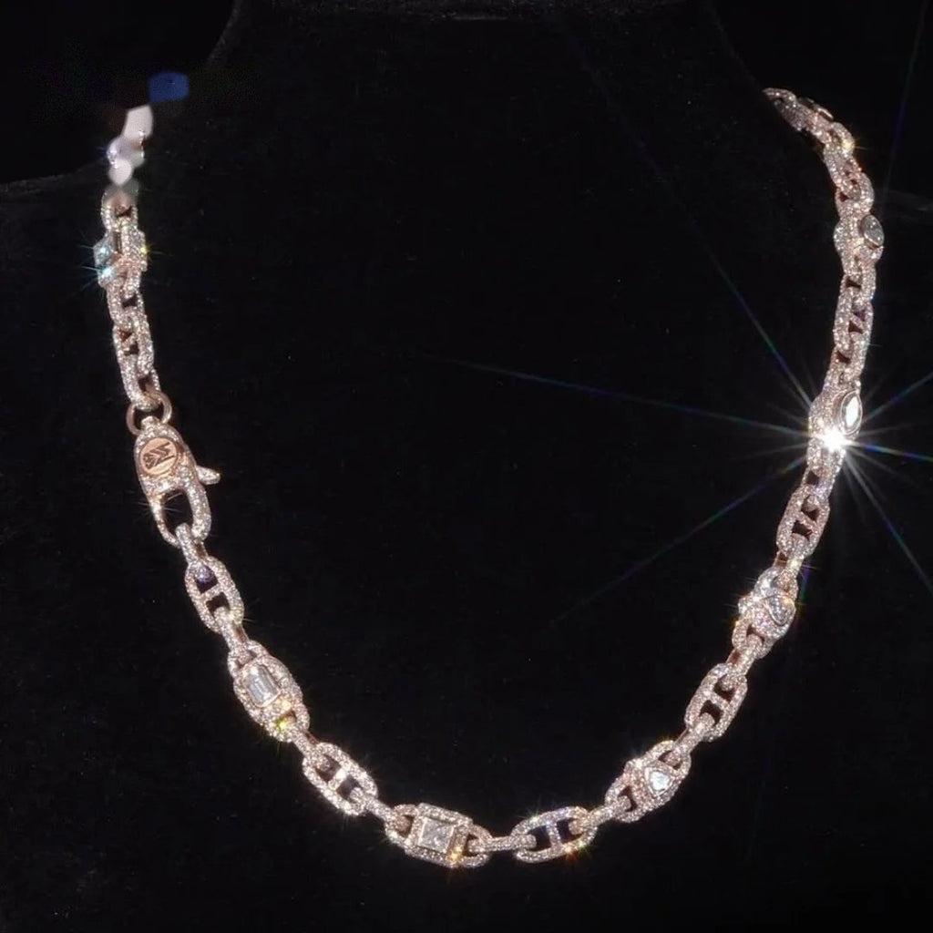 10mm Mariner Link Chain — Moissanite, 925 Silver