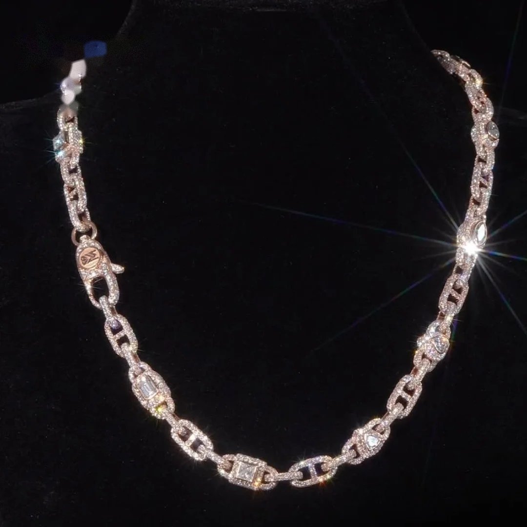 10mm Mariner Link Chain — Moissanite, 925 Silver