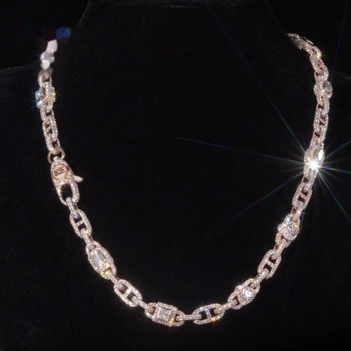 10mm Mariner Link Chain — Moissanite, 925 Silver