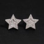 Pavé Star Stud Earrings — Moissanite, 925 Silver