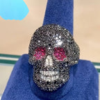 Iced Skull Ring — Moissanite, 925 Silver