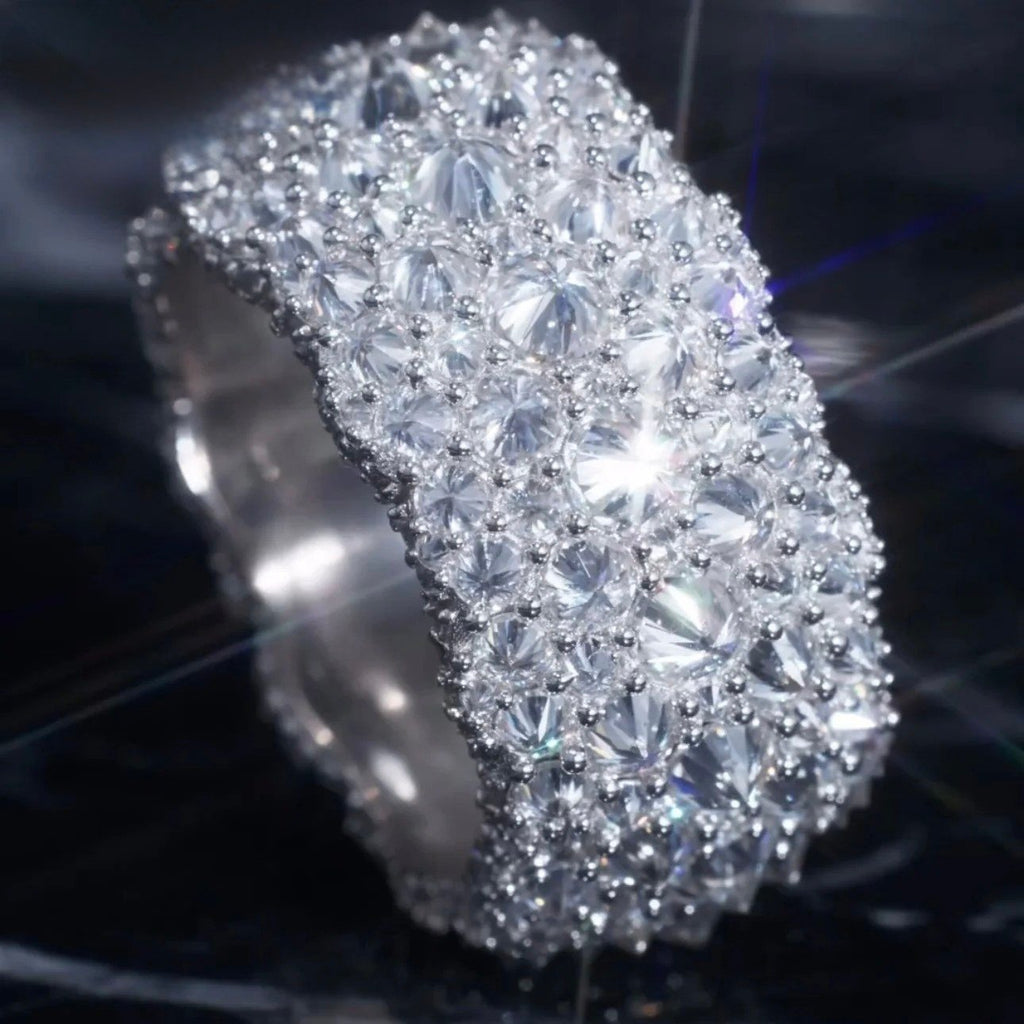 Iced Men's Ring IV — Moissanite, 925 Silver