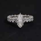 Marquise Solitaire Eternity Ring — Moissanite, 925 Silver