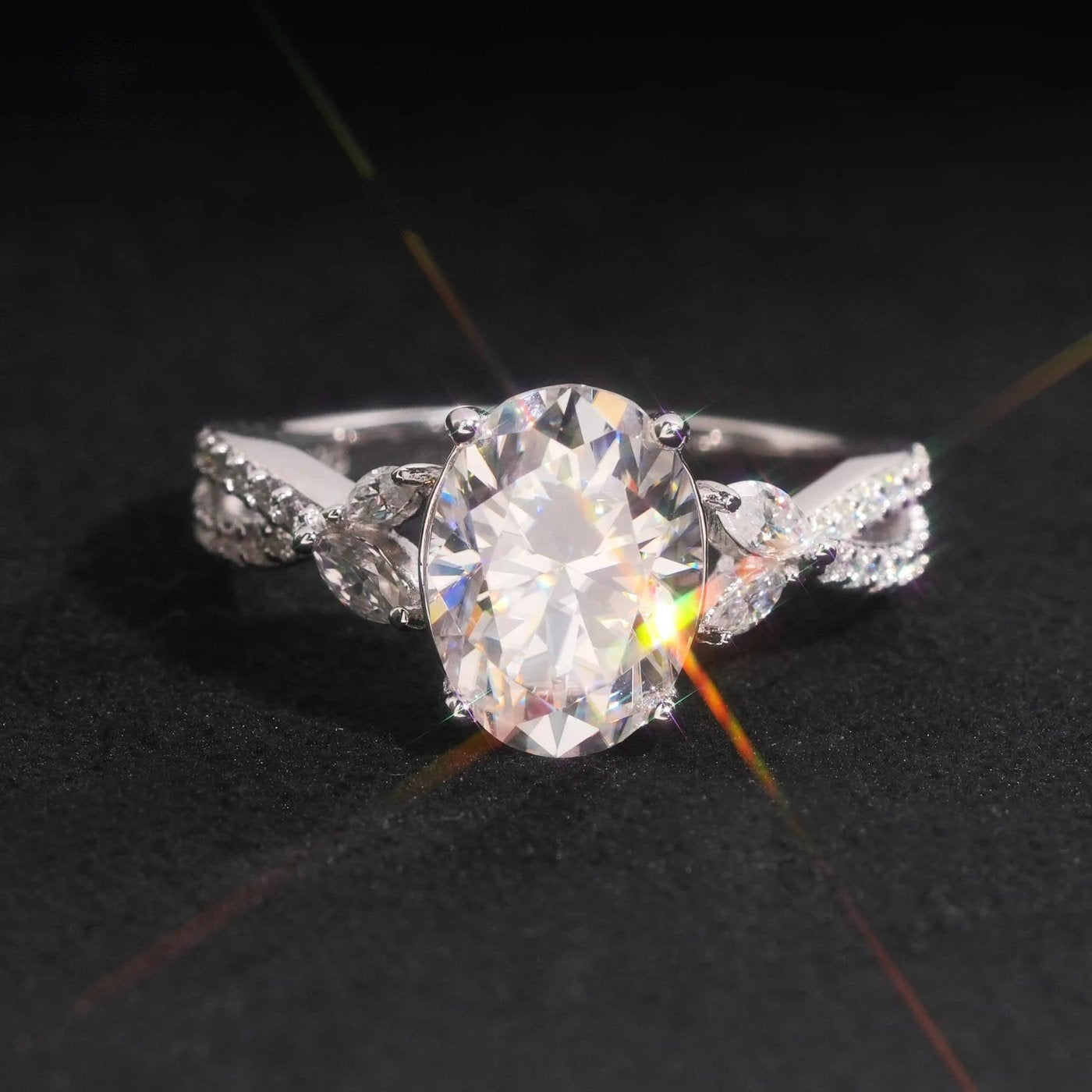 Oval Cut 8×11mm Engagement Ring — Moissanite, 925 Silver