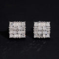 Men's Iced Cluster Stud Earrings — Moissanite, 925 Silver