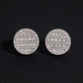 Round Pavé Dome Stud Earrings — Moissanite, 925 Silver