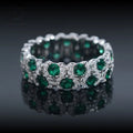 Vivid Green Eternity Band — Moissanite, 925 Silver