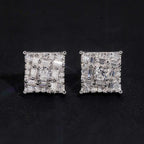 Baguette Stud Earrings — Moissanite, 925 Silver