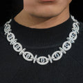Devil's Eye Cuban Chain — Moissanite, 925 Silver