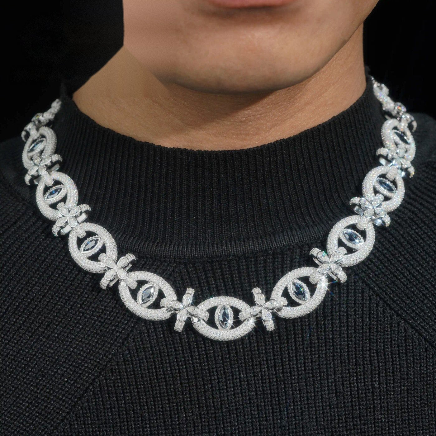 Devil's Eye Cuban Chain — Moissanite, 925 Silver