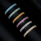 3mm Color Stone Eternity Band — Moissanite, 925 Silver