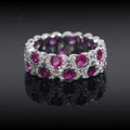 Vivid Pink Eternity Band — Moissanite, 925 Silver