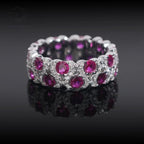 Vivid Pink Eternity Band — Moissanite, 925 Silver