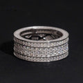 3-Row Pavé Men's Band Ring — Moissanite, 925 Silver