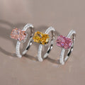 Colorful Stone Women's Ring — Moissanite, 925 Silver