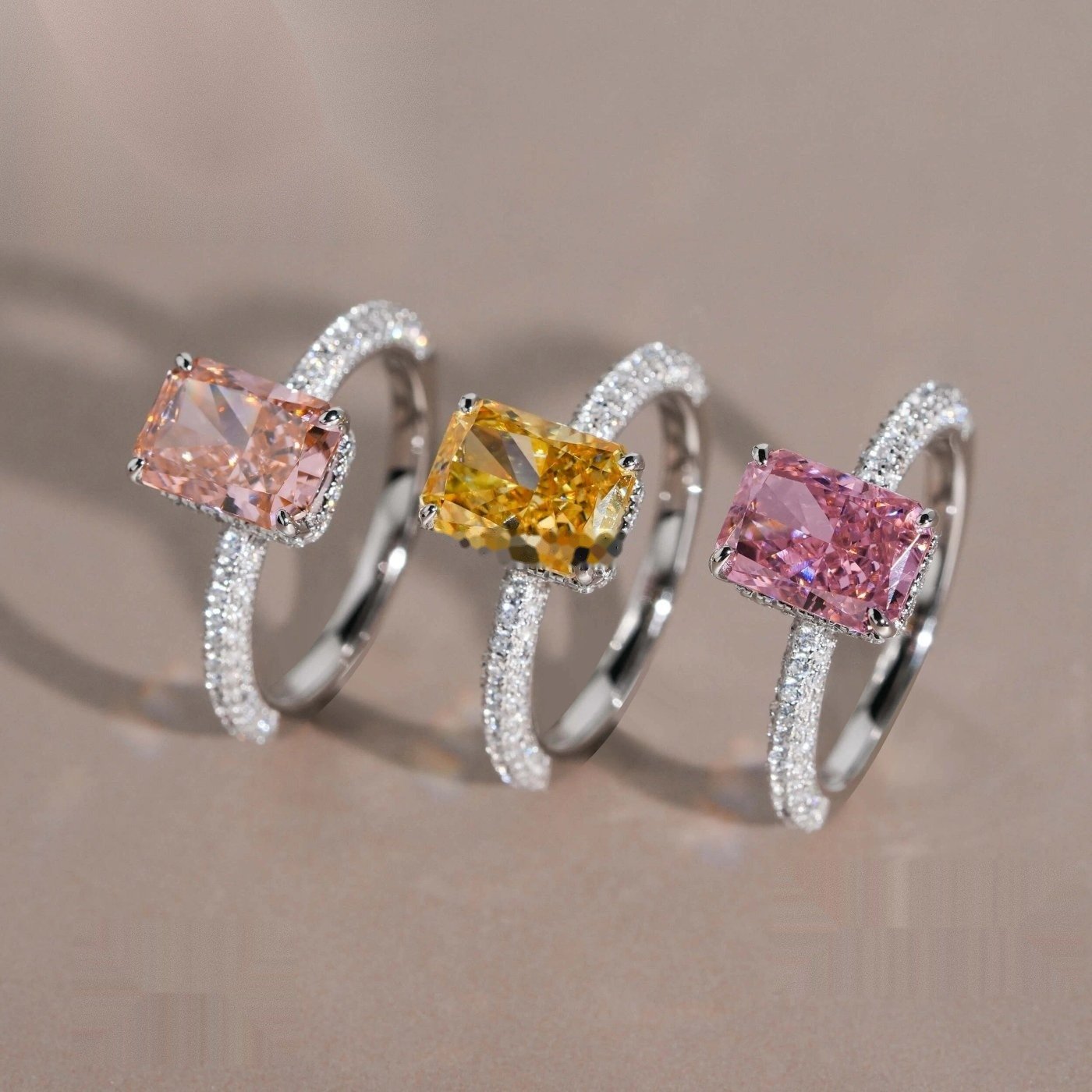 Colorful Stone Women's Ring — Moissanite, 925 Silver