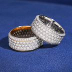 3-Row Pavé Band Ring — Moissanite, Stainless Steel