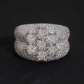 Flower Cluster Men's Band Ring — Moissanite, 925 Silver