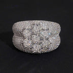 Flower Cluster Men's Band Ring — Moissanite, 925 Silver
