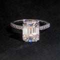 Emerald Cut 9×11mm Engagement Ring — Moissanite, 925 Silver