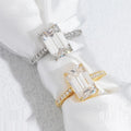 Emerald Cut Custom Engagement Ring — Moissanite, 925 Silver