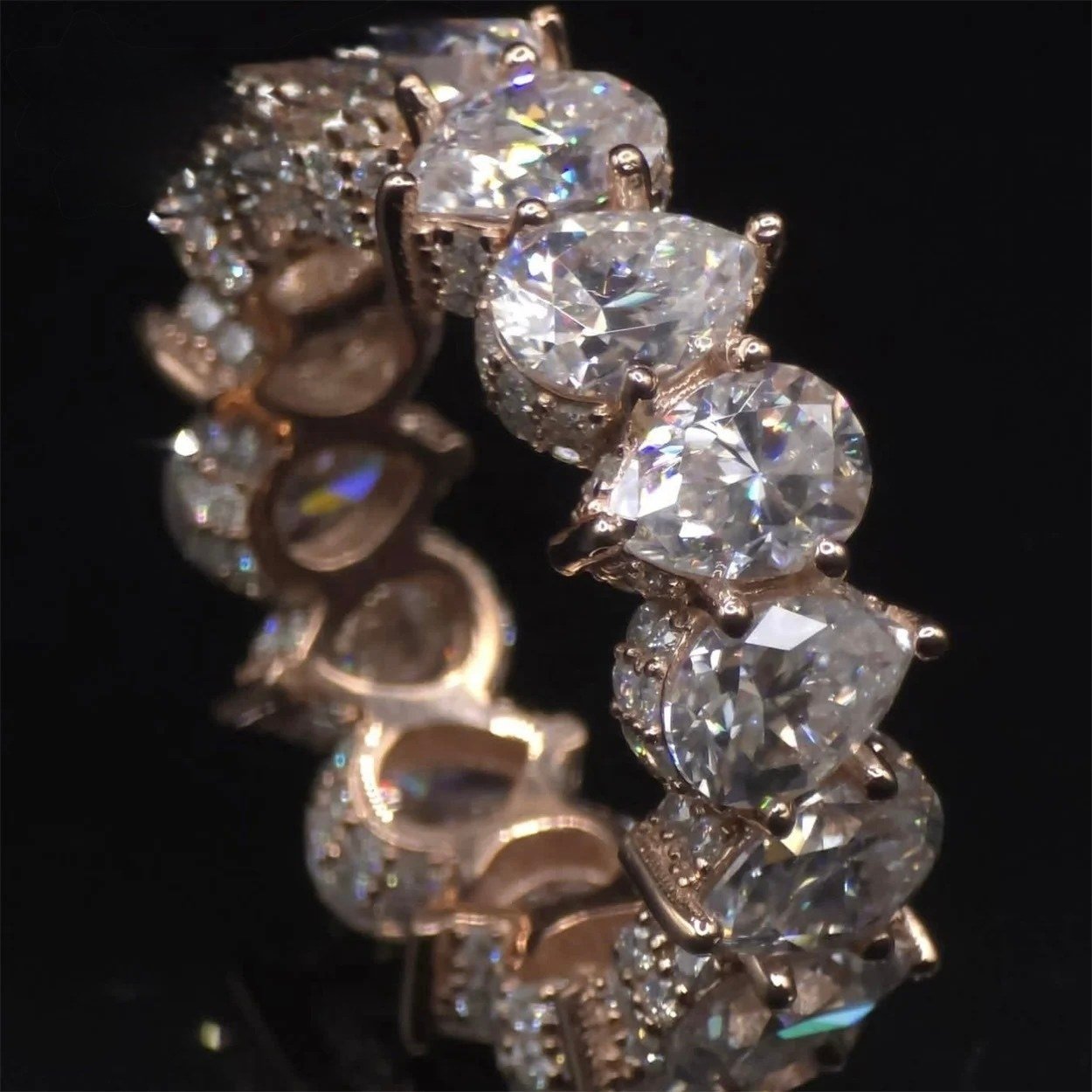 Pear & Round Eternity Band — Moissanite, 925 Silver