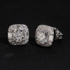 Cluster Baguette Stud Earrings — Moissanite, 925 Silver