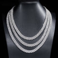 10mm Iced Prong Cuban Chain — Moissanite, 925 Silver