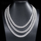 10mm Iced Prong Cuban Chain — Moissanite, 925 Silver