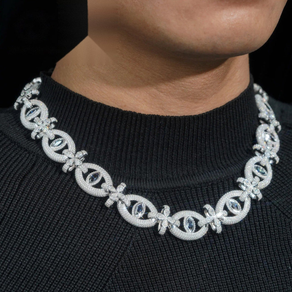 Devil's Eye Cuban Chain — Moissanite, 925 Silver