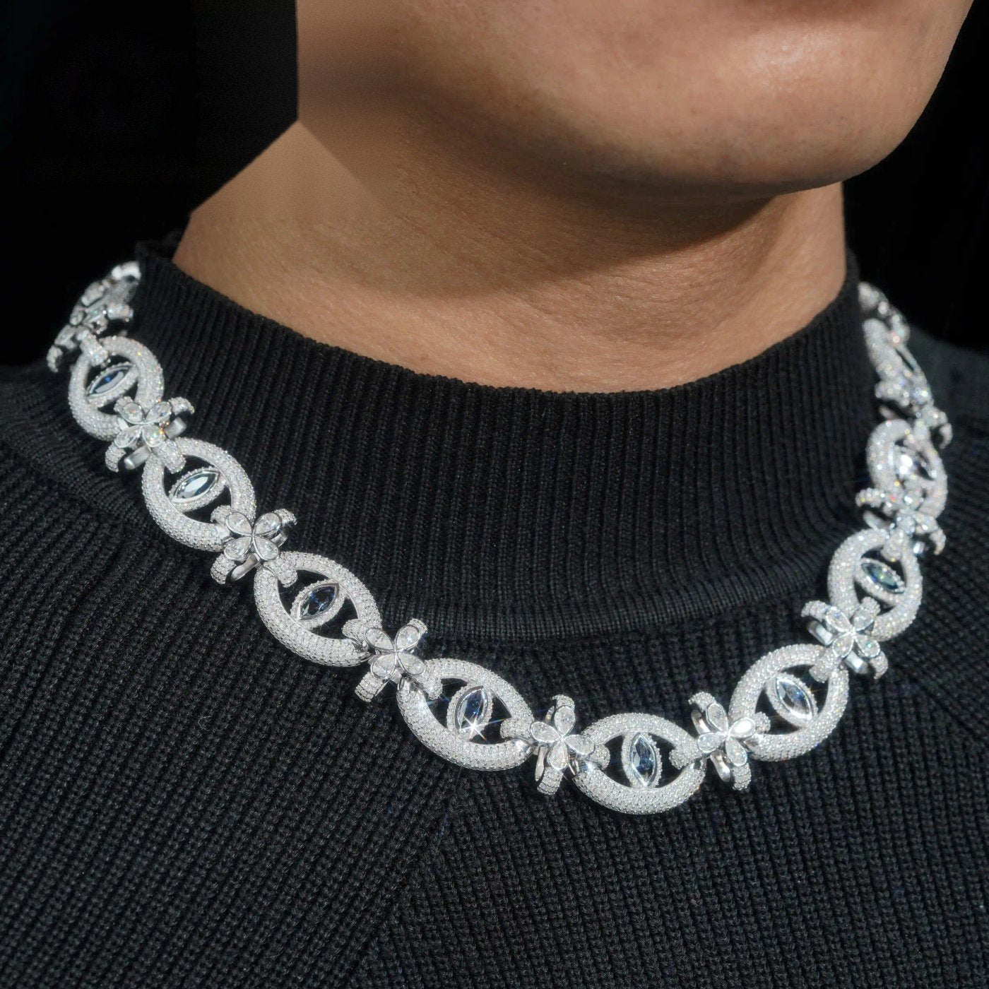 Devil's Eye Cuban Chain — Moissanite, 925 Silver