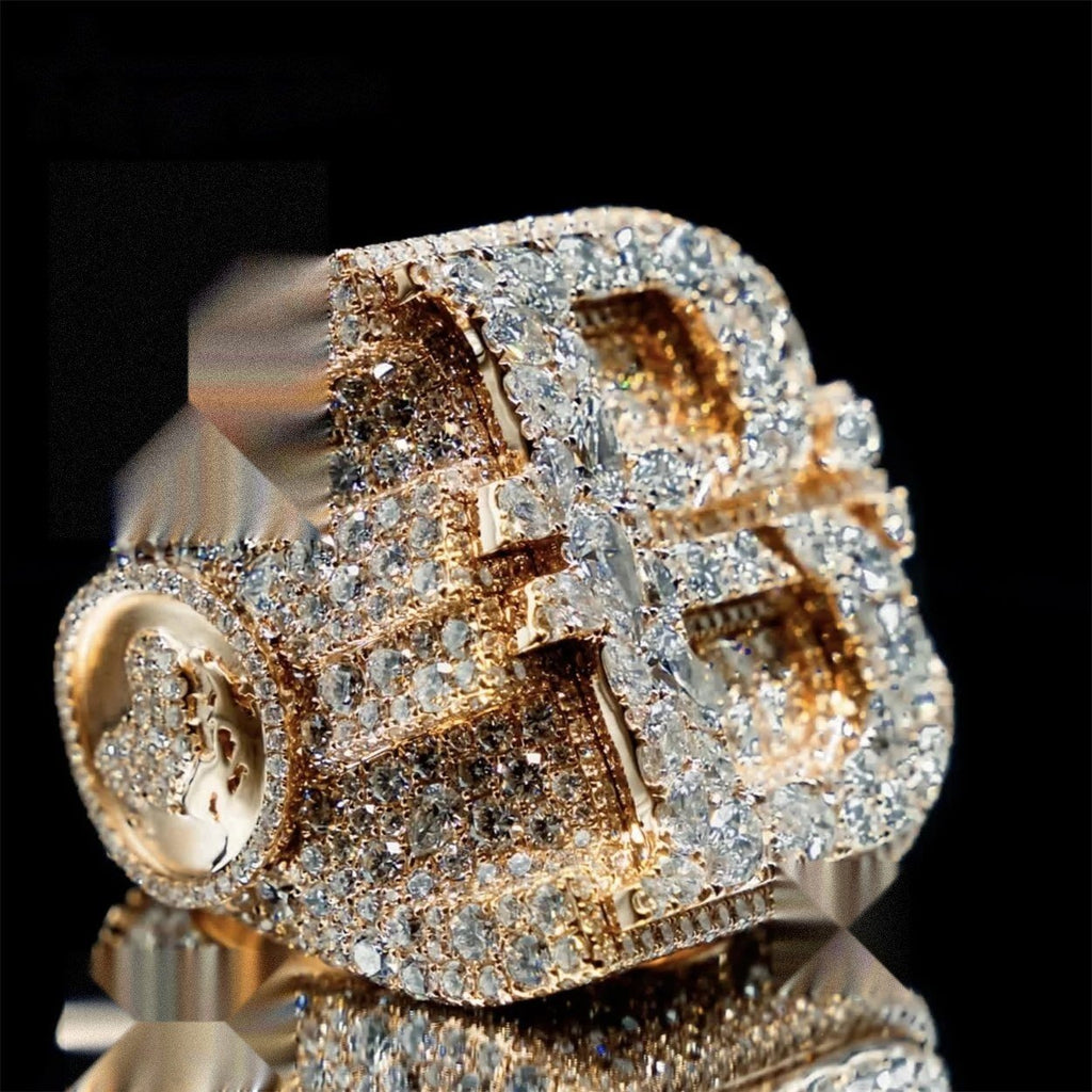 Iced Men's Ring II — Moissanite, 925 Silver