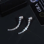 Bezel Drop Earrings — Moissanite, 925 Silver