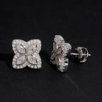 Clover Marquise Stud Earrings — Moissanite, 925 Silver