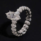 Marquise Solitaire Eternity Ring — Moissanite, 925 Silver