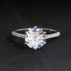 Round Brilliant 9mm Engagement Ring — Moissanite, 925 Silver