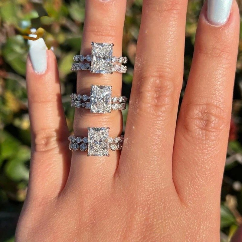 Oval Solitaire Engagement Ring — Moissanite, 925 Silver